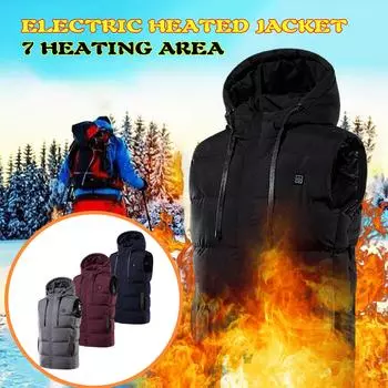 Зона 7. Верхняя одежда с подогревом для катания на лыжах, рыбалки через пальто с подогревом. M чёрный
