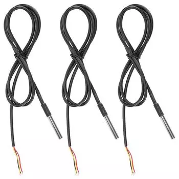 Зонд датчика температуры DS18B20 из нержавеющей стали, водонепроницаемый, удобный, 3,0 В-5,5 В 3M