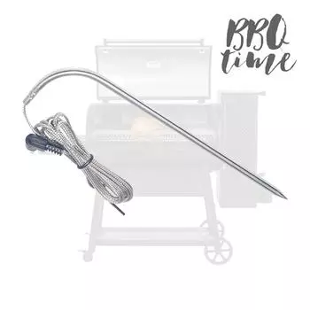 Зонд для мяса с высокотемпературным проводом для измерения температуры пищи во время работы в печи для барбекю, датчик определения температуры One Size серебряный