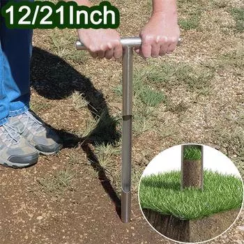 Зонд для отбора проб почвы, портативный зонд для отбора проб почвы, нержавеющая сталь, быстрый осмотр, 12 дюймов/21 дюйм, инструмент для ухода за газоном в саду