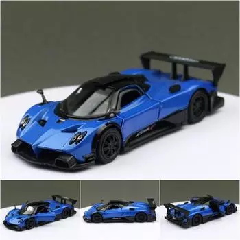 Zonda Pagani F Diecast Alloy Car Model With Opening Doors For Gift Display And Blue