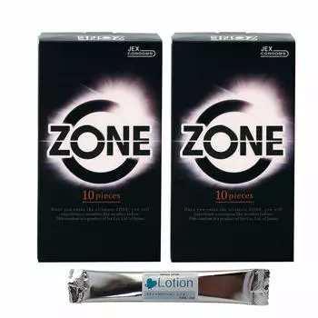 ZONE Latex 10 Piece Condom GEX Contraceptive Skin Rubber Condom Stealth Jelly 2 Box Set with 1 Stick Lotion