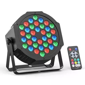 ZonQoonz 36LED RGB Партийный Сценический Свет Луч Прожектор с Пультом ДУ DMX Управление Автоматический Звуковая Активация Свет Сценическое Освещение Идеально для Сцены чёрный