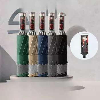 Зонт 10 Bones для мужчин и женщин, полностью автоматический, складной зонт с ветрозащитной светоотражающей полосой, УФ-зонты