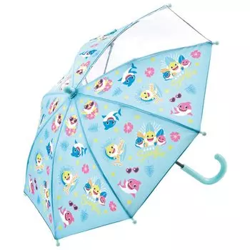 Зонт 35 см Baby Shark Для возраста около года С прозрачным окошком для обеспечения видимости и предотвращения защемления пальцев 8 ребер Skater