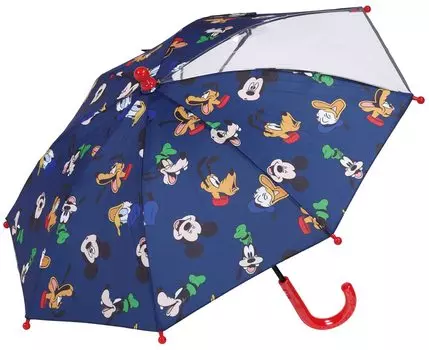 Зонт 35 см Микки Маус для детей от 1 до 2 лет. Прозрачное окошко обеспечивает видимость и предотвращает защемление пальцев. 8 спиц. Skater Disney.