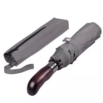 Зонт British Umbrella в GQ Красивая ручка из натурального дерева British Balios Двойной складной зонт Зонт ветрозащитный 65 см 8 спиц 395 г Автоматический Для