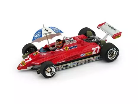 Зонт BRUMM Ferrari F1 126C2 Gilles Villeneuve 1982 года Гран-при Бразилии BRUMM FERRARI GILLES VILLENEUVE 1/43 фигурка/с [предметом]