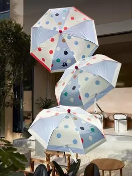 Зонт черный клеевой UPF50+30 складной автоматический солнцезащитный дождевой двойной защиты от солнца