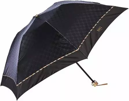 Зонт DAKS складной геометрический, легко открывается, черный, с черными спицами, 55 см [Moonbat], зонт, жаккард, простой, стильный, женский [Сделано в Японии, чёрный