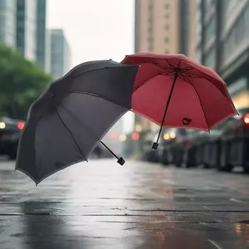 Зонт деловой складной зонт мужской водонепроницаемый зонт двойного назначения с защитой от ультрафиолета зонт от солнца чёрный