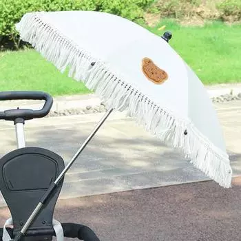 Зонт для коляски с зажимом для кисточек UPF 50+ Защита от солнца Регулируемый поворотный водонепроницаемый A
