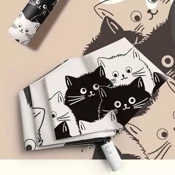 Зонт для кошек, автоматический большой солнцезащитный зонт, зонт от солнца, солнечный дождь, зонт двойного назначения, солнцезащитный зонт, складной УФ-зонт