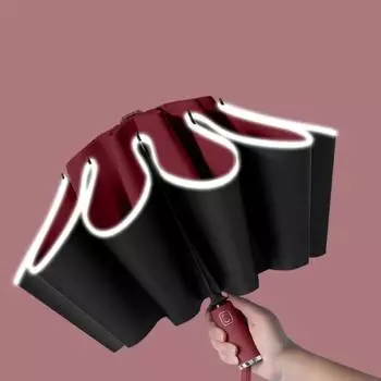 Зонт для мужчин и женщин, полностью автоматический складной зонт с ветрозащитной светоотражающей полосой, УФ-зонты, деловой зонт