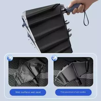 Зонт для мужчин и женщин, полностью автоматический складной зонт с ветрозащитной светоотражающей полосой, УФ-зонты чёрный