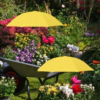 Зонт для растений на открытом воздухе, регулируемый по высоте зонт с колышком, садовый зонт, защищающий растения от солнца, для горшечных растений, цветников B розовый