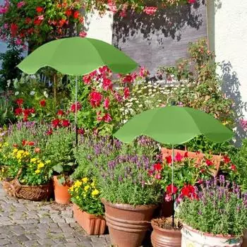 Зонт для растений на открытом воздухе, регулируемый по высоте зонт с колышком, садовый зонт, защищающий растения от солнца, для горшечных растений, цветников A жёлтый