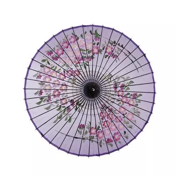 Зонт для танцев Yamamoto Bamboo Craftsman из японского шелка с цветком вишни (ЯМАМОТОТАКИЗАИКУЯ) зонтик, зонт, картина, узор, (пурпурный) фиолетовый