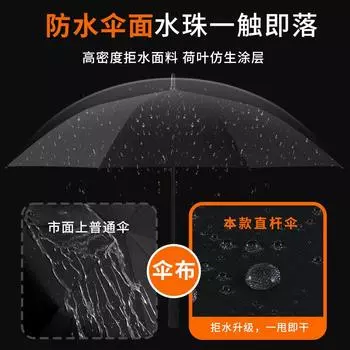 Зонт для троих человек с длинной ручкой, большой мужской длинный зонт, большой прямой зонт, ветроустойчивый зонт с прямой ручкой