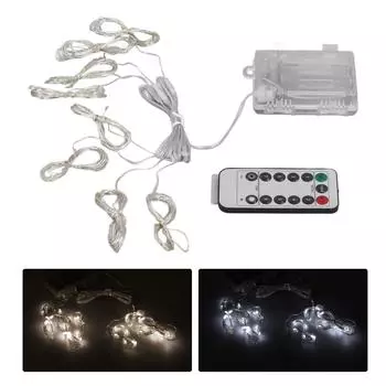 Зонт гирлянда водонепроницаемый на батарейках простой в установке светодиодный светильник для кемпинга на открытом воздухе Warm White