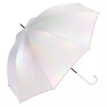 Зонт Glow Pearl Umbrella с длинным зонтом 58 см, женский, большой, пастельного цвета, блестящий, фотогеничный, нарядный, девичий, Aurora, стильный, милый, женский, WPC.