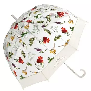 Зонт из винила, цветочный зонт, пластиковый зонт, длинный зонт 65 см, женский, большой, фотогеничный, в форме купола, стильный, милый, для женщин, идущих в школу