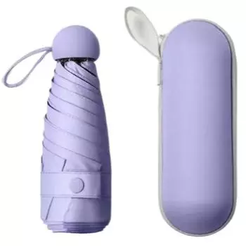 Зонт-капсула с чехлом для женщин, защита от дождя и солнца, защита от ультрафиолета, портативный 5-секционный мини-зонт для путешествий на открытом воздухе iron&6K