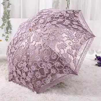 Зонт Креативный Зонт Двойной Складной Зонт Кружевной Виниловый Зонт с Защитой От УФ-лучей