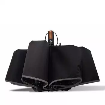 Зонт NURASAN One Touch Automatic Reverse Fold 120 см 8 спиц Ветрозащитный Водоотталкивающий Бизнес NURASAN-L Открыть/Закрыть Мужской чёрный
