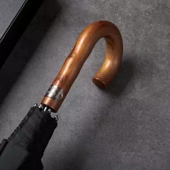 Зонт от дождя с длинной ручкой 135 см, женский большой прозрачный зонт с деревянной ручкой, деловой мужской ветрозащитный двухслойный зонт Paraguas чёрный