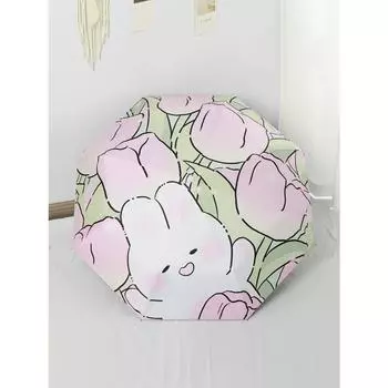 Зонт от солнца Fragmented Sun Umbrella полностью автоматический зонт черный клей защита от солнца, защита от ультрафиолета, солнечный дождь складной зонт