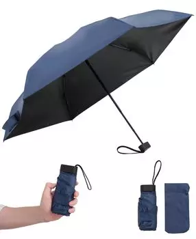 Зонт от солнца и УФ-лучей Полный свет Жара Тепловой удар Складной для мужчин и Темно-синий [Поддержка бизнеса] Компактный, размером со смартфон Дождь, 100% защита,