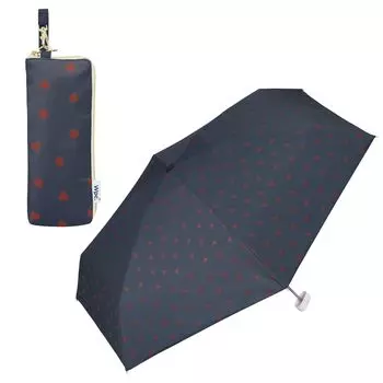 Зонт от солнца Jaggy Heart Mini Navy shading UV protection как в солнечную, так и в дождливую погоду складной зонт с основной спицей 50 см женский компактный маленький стильный