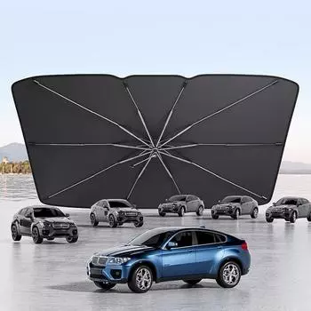 Зонт от солнца на лобовое стекло с каймой и краем, защитный зонт для автомобиля, летняя защита от солнца, зонт от солнца на переднее окно