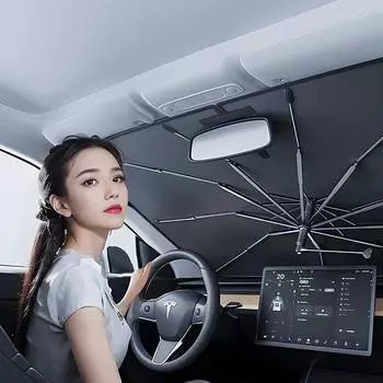 Зонт от солнца на лобовое стекло с каймой и краем, защитный зонт для автомобиля, летняя защита от солнца, зонт от солнца на переднее окно