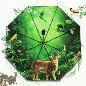 Зонт от солнца Непрозрачный черный клей Теплоизоляция Зонт от солнца Защита от солнца Защита от ультрафиолета Персонализированная иллюстрация Всепогодный зонт