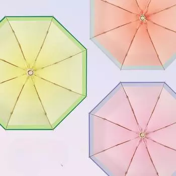 Зонт от солнца Rain and Shine, двухцелевой, с восемью косточками, для женщин, защита от солнца и ультрафиолета, маленький и свежий зонт розовый