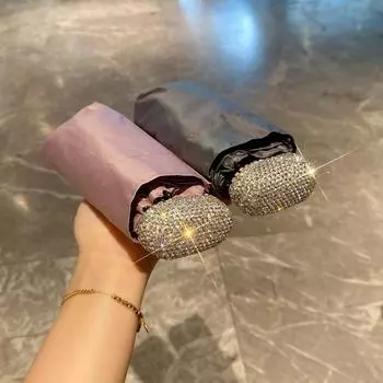 Зонт от солнца с блестящими стразами, мини-капсула с защитой от УФ-излучения, небольшой карманный солнцезащитный крем, блокирующий солнцезащитный козырек от ультрафиолета