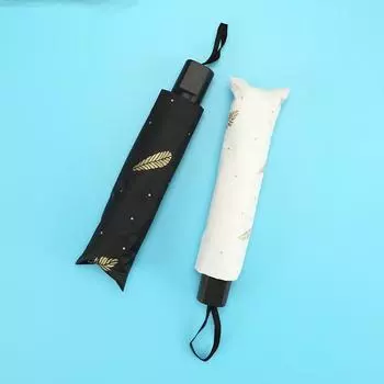 Зонт от солнца с перьями и горячим тиснением, защита от ультрафиолета, складной солнечный зонт для мужчин и женщин, виниловый солнцезащитный зонт двойного назначения