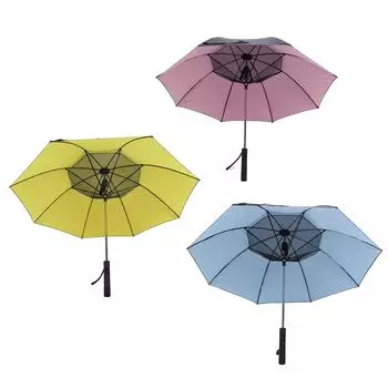 Зонт от солнца с вентилятором для запотевания, многофункциональный вентилятор для охлаждения, УФ-зонт от солнца для жаркого лета Pink