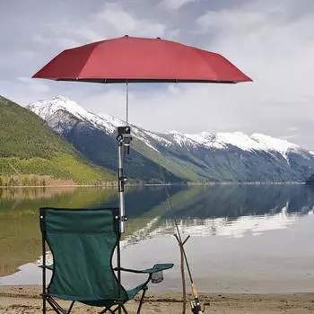 Зонт от солнца, универсальный зонт с зажимом, защита от солнца с регулируемой степенью защиты, водонепроницаемый для Black Double Layer