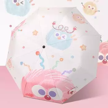 Зонт от солнца в виде цветной конфеты, тройной, с автоматической защитой от ультрафиолета, черный, клеевой, складной, Instagram-зонт