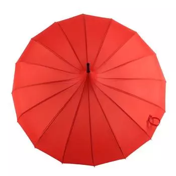 Зонт-пагода однотонной серии с изогнутой ручкой, 16 костей, изысканный кожаный зонт с ручкой, длинный зонт 56cm*16k