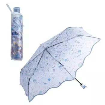 Зонт Pale Stone Umbrella Mini Blue складной зонт ободок 54 см женский стильный милый узор терраццо ручка прозрачный сверкающий гладкий срез для поездок в школу синий