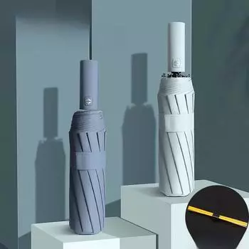 Зонт с 24 спицами и двойным килем, автоматический складной: Большой, двойного назначения, защита от солнца и дождя, блокировка УФ-излучения