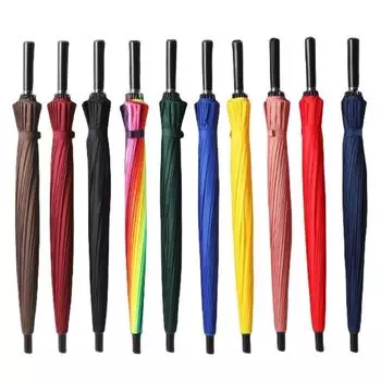 Зонт с длинной ручкой из 24 костей, ручной деловой зонт с прямым стержнем, подарок на день рождения, непромокаемый, ветрозащитный, бытовой, дождевик