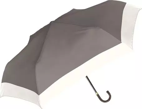 Зонт складной Nakatani Natural Basic, тусклый двухцветный, угольно-серый, спицы 55 см, женский [724-057] Размер для открывания вручную