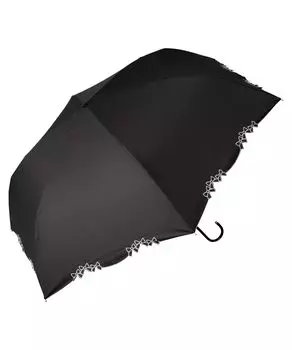 Зонт складной, затемняющая лента, вышитый гребешок, мини, черный, блокирующий свет, защита от ультрафиолета как для солнца, так и для основной спицы, 55 см, большой, корейский, милый
