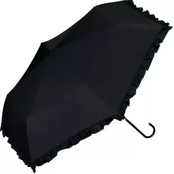 Зонт складной зонт Blackout Classic Ruffle Mini Черный блокирует свет Защита от ультрафиолета как для солнца, так и для обода 50 см Для поездок на работу или в школу Стильный чёрный