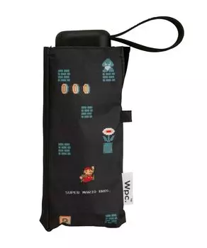 Зонт складной зонт Light Shielding Mini Super Mario Black блокирует ультрафиолетовый свет и защищает от солнца и обода 50 см Nintendo Collaboration Game чёрный